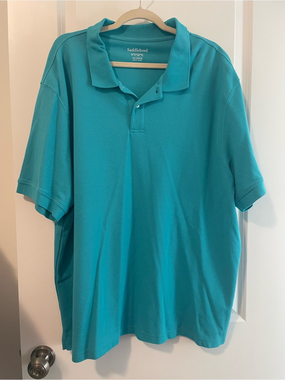 Saddlebred Men's Teal Short-Sleeve Polo